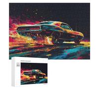 Jigsaw Puzzles for Teenagerss 300 PCS Abstract Muscle Car Deco Puzzle for Adults Brain Teaser Game Difficult Hard Unique Birthday And Gifts 300 PCS
