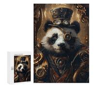 Jigsaw Puzzles for Teenagerss 300 PCS Animal Steampunk Panda Puzzles for Adults Fun Games Analysis And Logic Parent-child Interaction 300 PCS