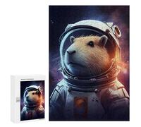 Jigsaw Puzzles for Teenagerss 300 PCS Astronaut Capybara in Space Jigsaw Puzzle Anti-Stress Toys Precision Cutting Parent-child Interaction 300 PCS