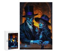 Jigsaw Puzzles for Teenagerss 300 PCS Baron Samedi And Maman Brigitte in Gothic Setting Jigsaw for Adults Anti-Stress Toys For Family Fun Parent-child Interaction 300 PCS