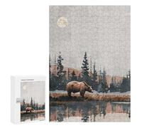 Jigsaw Puzzles for Teenagerss 300 PCS Bear by The Lake Puzzles for Adults Fun Games Analysis And Logic Parent-child Interaction 300 PCS
