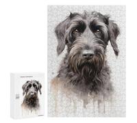 Jigsaw Puzzles for Teenagerss 300 PCS Black Russian Terrier Dog Puzzles for Adults Brain Teaser Game Pattern Assembly Parent-child Interaction 300 PCS