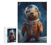 Jigsaw Puzzles for Teenagerss 300 PCS Capybara Astronaut Puzzles for Adults Brain Teaser Game Pattern Assembly Parent-child Interaction 300 PCS