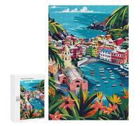 Jigsaw Puzzles for Teenagerss 300 PCS Cinque Terre Italy Minimalist Art Puzzles for Adults Fun Games Analysis And Logic Parent-child Interaction 300 PCS