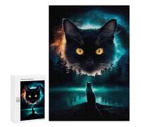 Jigsaw Puzzles for Teenagerss 300 PCS Cosmic Cat Dream Puzzles for Adults Brain Teaser Game Pattern Assembly Parent-child Interaction 300 PCS