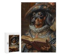Jigsaw Puzzles for Teenagerss 300 PCS Dachshund in Royal Attire Regal Dachshund in Renaissance Attire Adult Jigsaw Puzzle DIY Toys Wall Art Deal As Gifts for The Whole Family 300 PCS