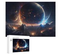Jigsaw Puzzles for Teenagerss 300 PCS Distant Planet Glows in Space Adult Jigsaw Toy Wall Decor Staycation Kill Time Fun Activities at Home 300 PCS