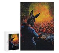 Jigsaw Puzzles for Teenagerss 300 PCS Donkey DJ Adult Puzzles Toy Wall Decor Staycation Kill Time Stress Reduction Gifts 300 PCS