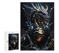 Jigsaw Puzzles for Teenagerss 300 PCS Dragon Metallic Silver Puzzles for Adults Fun Games Analysis And Logic Parent-child Interaction 300 PCS