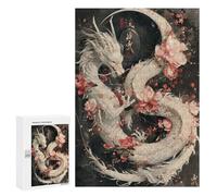 Jigsaw Puzzles for Teenagerss 300 PCS Dragon Sakura Japanese Jigsaws for Adults Anti-Stress Toys Improve Memory Difficult And Challenge 300 PCS