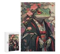 Jigsaw Puzzles for Teenagerss 300 PCS Edo Frog Geisha Adult Puzzles Relax Games But Fun And Humorous for Is Ideal As A Gift 300 PCS