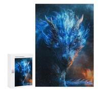 Jigsaw Puzzles for Teenagerss 300 PCS Elder Dragon Blue Eyes Puzzles for Adults Brain Teaser Game Pattern Assembly Parent-child Interaction 300 PCS