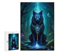 Jigsaw Puzzles for Teenagerss 300 PCS Enchanted Wolf in Mystic Forest -1 Adult Puzzles Toy Wall Decor Staycation Kill Time Stress Reduction Gifts 300 PCS