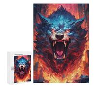 Jigsaw Puzzles for Teenagerss 300 PCS Fiery Beast Roar Jigsaw Puzzle Anti-Stress Toys Precision Cutting Parent-child Interaction 300 PCS