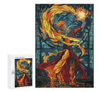 Jigsaw Puzzles for Teenagerss 300 PCS Fire Mage Adult Puzzles Toy Wall Decor Staycation Kill Time Stress Reduction Gifts 300 PCS