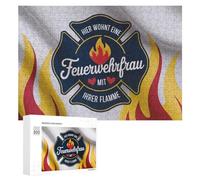Jigsaw Puzzles for Teenagerss 300 PCS Firefighter Woman Emblem Puzzle for Adults Brain Teaser Game Difficult Hard Unique Birthday And Gifts 300 PCS