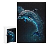 Jigsaw Puzzles for Teenagerss 300 PCS Galactic Dolphin Dance Puzzles for Adults Fun Games Analysis And Logic Parent-child Interaction 300 PCS