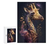 Jigsaw Puzzles for Teenagerss 300 PCS Galactic Giraffe A Cosmic Portrait Adult Jigsaw Toy Wall Decor Staycation Kill Time Fun Activities at Home 300 PCS