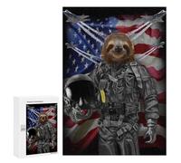 Jigsaw Puzzles for Teenagerss 300 PCS Giant Sloth in Air Force Puzzles for Adults Brain Teaser Game Pattern Assembly Parent-child Interaction 300 PCS