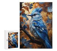 Jigsaw Puzzles for Teenagerss 300 PCS Glowing Blue Jay Puzzles for Adults Fun Games Analysis And Logic Parent-child Interaction 300 PCS