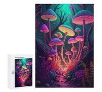 Jigsaw Puzzles for Teenagerss 300 PCS Glowing Forest Mushrooms-1 Adult Puzzles Hands-on Game Stress Reliever Unique Gifts for Birthday And Christmas 300 PCS