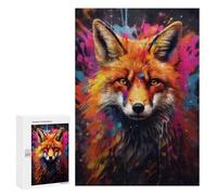 Jigsaw Puzzles for Teenagerss 300 PCS Graffiti Splatter Fox Wall Teenagers Puzzles DIY Toys Staycation Kill Time Fun at Home Activities, 300 PCS