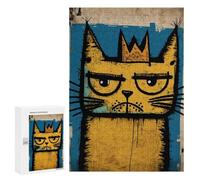 Jigsaw Puzzles for Teenagerss 300 PCS Grumpy Abstract Cat Jigsaw Family Game Perfect Decoration Unique Gifts for Birthday And Christmas 300 PCS
