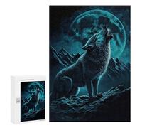 Jigsaw Puzzles for Teenagerss 300 PCS Howling Wolf Moonlit Night -1 Adult Puzzles Hands-on Game Stress Reliever Unique Gifts for Birthday And Christmas 300 PCS