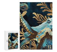 Jigsaw Puzzles for Teenagerss 300 PCS Indigo Octopus Jigsaw Family Game Perfect Decoration Unique Gifts for Birthday And Christmas 300 PCS