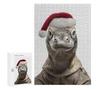 Jigsaw Puzzles for Teenagerss 300 PCS Komodo Dragon Christmas Portrait Adult Puzzles Toy Wall Decor Staycation Kill Time Stress Reduction Gifts 300 PCS