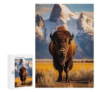 Jigsaw Puzzles for Teenagerss 300 PCS Lonely Bison Jigsaws for Adults Family Games Enhance Memory Unique Birthday And Gifts 300 PCS