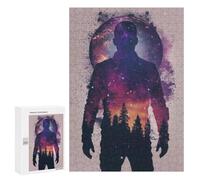 Jigsaw Puzzles for Teenagerss 300 PCS Man Galaxy Silhouette Jigsaw Puzzle Relaxing Games Home Decoration Unique Birthday And Gifts 300 PCS