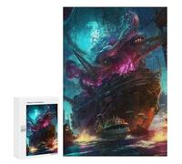 Jigsaw Puzzles for Teenagerss 300 PCS Monstrous Ship in Stormy Waters Adult Puzzles Hands-on Game Stress Reliever Unique Gifts for Birthday And Christmas 300 PCS