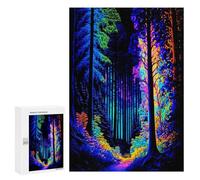 Jigsaw Puzzles for Teenagerss 300 PCS Neon Forest Glow Jigsaw Puzzle Anti-Stress Toys Precision Cutting Parent-child Interaction 300 PCS