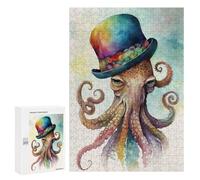 Jigsaw Puzzles for Teenagerss 300 PCS Octopus in Watercolor Puzzle for Adults Brain Teaser Game Difficult Hard Unique Birthday And Gifts 300 PCS