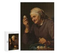 Jigsaw Puzzles for Teenagerss 300 PCS Old Woman Holding An Egg Puzzles for Adults Fun Games Analysis And Logic Parent-child Interaction 300 PCS