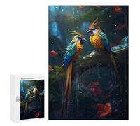 Jigsaw Puzzles for Teenagerss 300 PCS Rainy Birds of Paradise Jigsaw Puzzle Relaxing Games Home Decoration Unique Birthday And Gifts 300 PCS