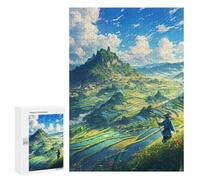 Jigsaw Puzzles for Teenagerss 300 PCS Rice Fields Puzzles for Adults Brain Teaser Game Pattern Assembly Parent-child Interaction 300 PCS