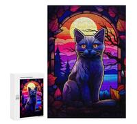 Jigsaw Puzzles for Teenagerss 300 PCS Russian Blue Cat Adult Puzzles Toy Wall Decor Staycation Kill Time Stress Reduction Gifts 300 PCS