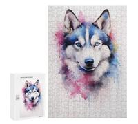 Jigsaw Puzzles for Teenagerss 300 PCS Siberian Husky Portrait Puzzles for Adults Brain Teaser Game Pattern Assembly Parent-child Interaction 300 PCS