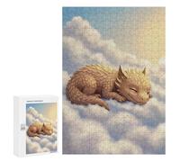 Jigsaw Puzzles for Teenagerss 300 PCS Sleeping Dragon Cub on Clouds Jigsaws for Adults Family Games Enhance Memory Unique Birthday And Gifts 300 PCS
