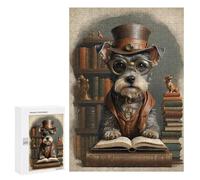 Jigsaw Puzzles for Teenagerss 300 PCS Smart Mini Schnauzer Dog Puzzles for Adults Fun Games Analysis And Logic Parent-child Interaction 300 PCS