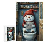 Jigsaw Puzzles for Teenagerss 300 PCS Snowman on The Toilet Puzzles for Adults Fun Games Analysis And Logic Parent-child Interaction 300 PCS