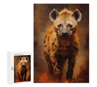 Jigsaw Puzzles for Teenagerss 300 PCS Spotted Hyena Puzzle for Adults Brain Teaser Game Difficult Hard Unique Birthday And Gifts 300 PCS