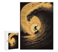 Jigsaw Puzzles for Teenagerss 300 PCS Sunset Surfer Puzzles for Adults Fun Games Analysis And Logic Parent-child Interaction 300 PCS