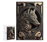 Jigsaw Puzzles for Teenagerss 300 PCS Supreme Golden Wolf Puzzle for Adults Brain Teaser Game Difficult Hard Unique Birthday And Gifts 300 PCS