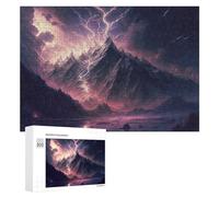 Jigsaw Puzzles for Teenagerss 300 PCS Thunderstorm Mountain Landscape -4 Jigsaws for Adults Anti-Stress Toys Improve Memory Difficult And Challenge 300 PCS