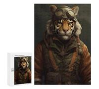 Jigsaw Puzzles for Teenagerss 300 PCS Tiger As A Pilot Puzzles for Adults Fun Games Analysis And Logic Parent-child Interaction 300 PCS