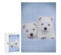 Jigsaw Puzzles for Teenagerss 300 PCS Two Bue Westies Puzzle for Adults Brain Teaser Game Difficult Hard Unique Birthday And Gifts 300 PCS
