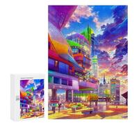 Jigsaw Puzzles for Teenagerss 300 PCS Vibrant Future Cityscape -1 Adult Puzzles Hands-on Game Stress Reliever Unique Gifts for Birthday And Christmas 300 PCS